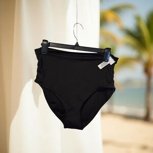 1 NWT Coco Reef Black High-Waist Roll Over Swim Bottom Size large